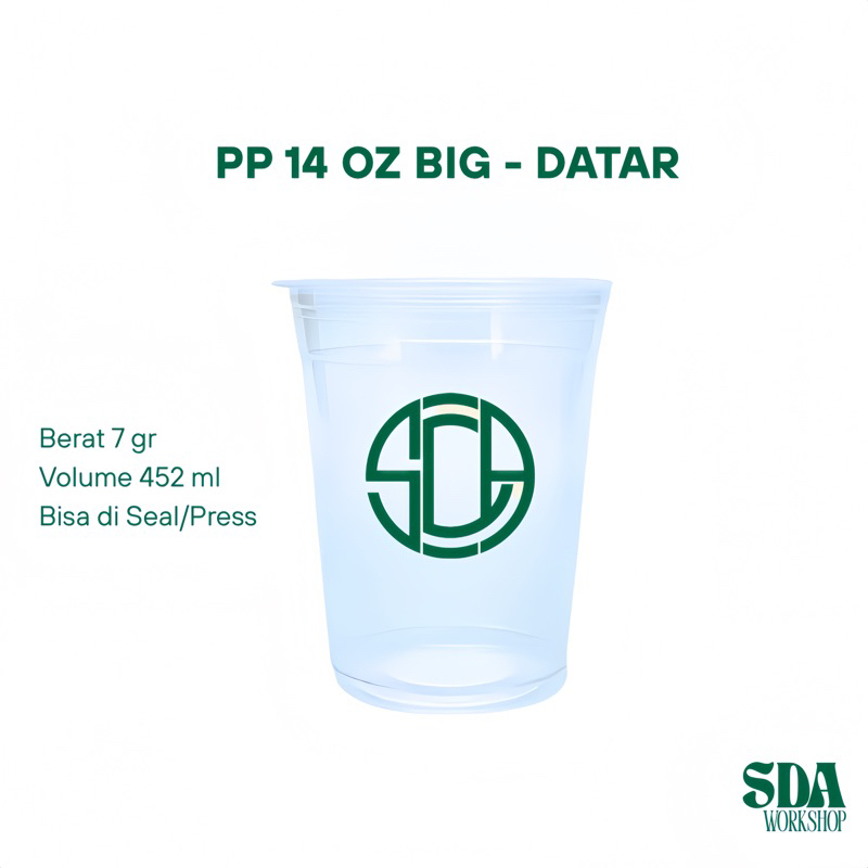 SABLON CUP 14 OZ OVAL / DATAR STARINDO / POLYCUP