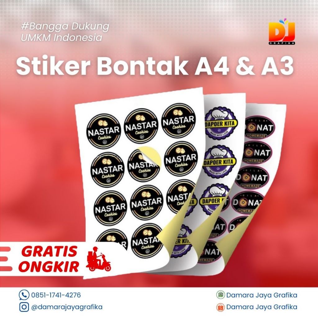 

Cetak Stiker Chromo / Bontak A3+ - Glossy Label untuk Produk & Packaging