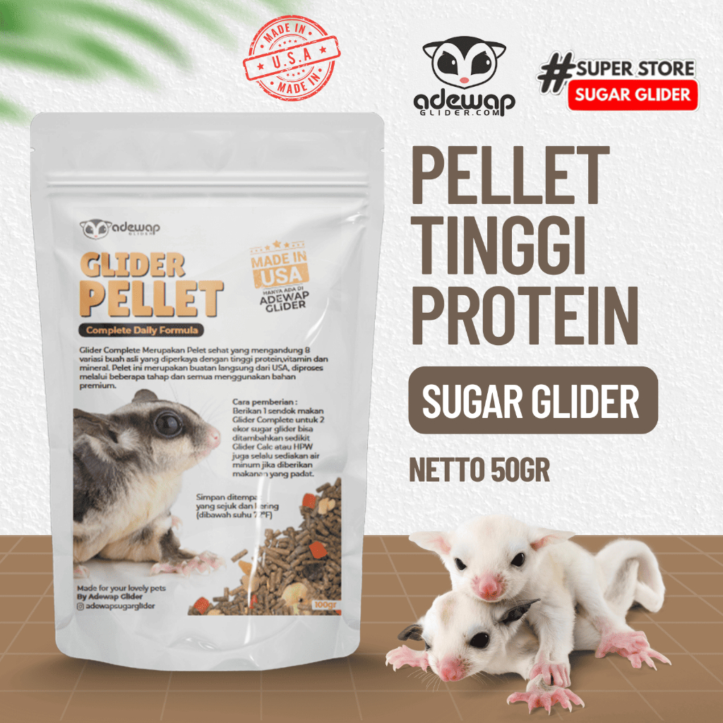 ADEWAP GLIDER Glider Pellet Makanan Sugar Glider Complete Daily Formula