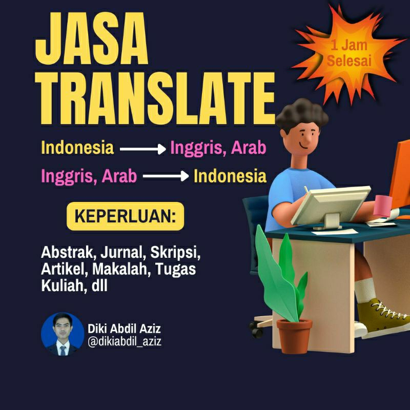 Jasa Translate (Inggris/Arab - Indonesia) (Indonesia - Inggris/Arab)