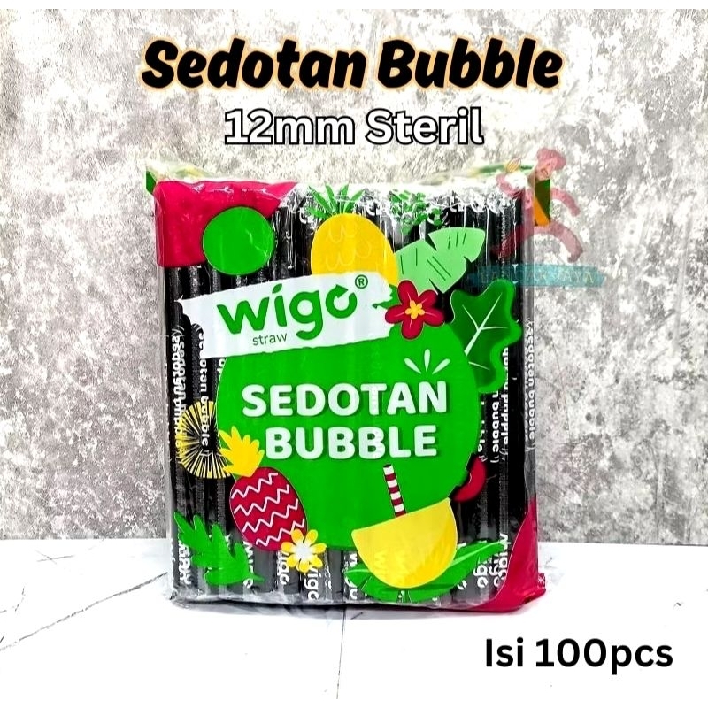 Sedotan Bubble Steril Hitam Runcing Sedotan bable WIGO sedotan es Boba 12ml lancip isi 100 pcs