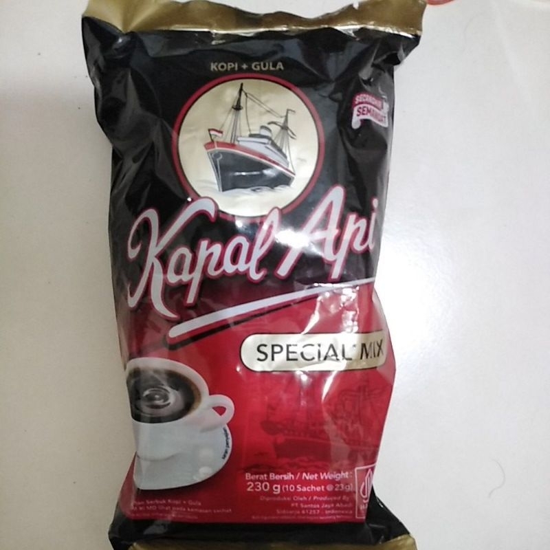 

Kapal Api SPECIAL/Luwak White Coffee* MIX KOPI + GULA Berat Bersih / Net Weight : 230 g (10 Sachet @ 23 g)