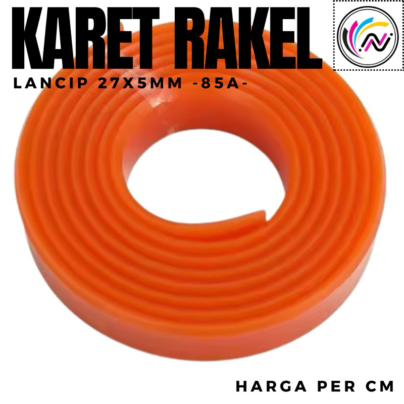 

Rakel Sablon Orange Lancip 27 x 5mm Kekerasan 85A (perCM)