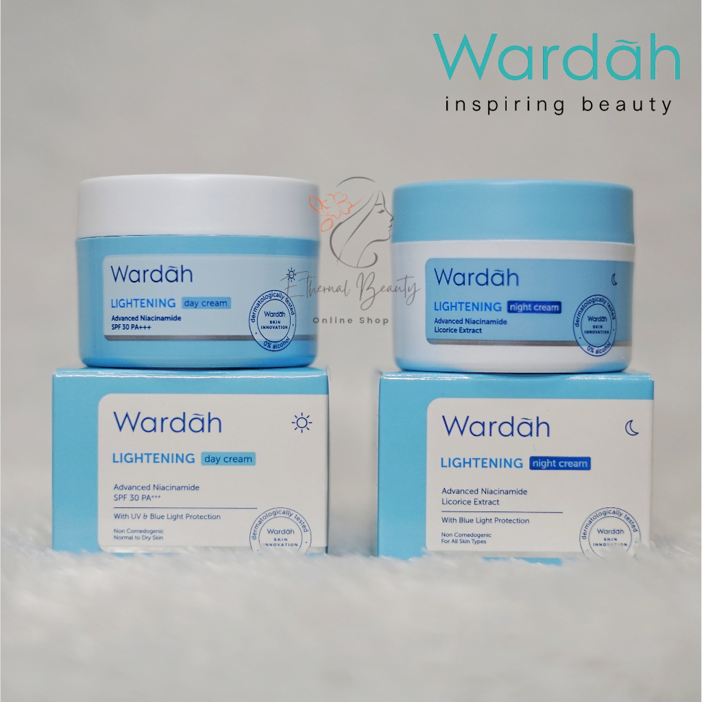 WARDAH Lightening Paket Day Cream + Night Cream 30 ml (BESAR) - Cream Siang | Cream Malam