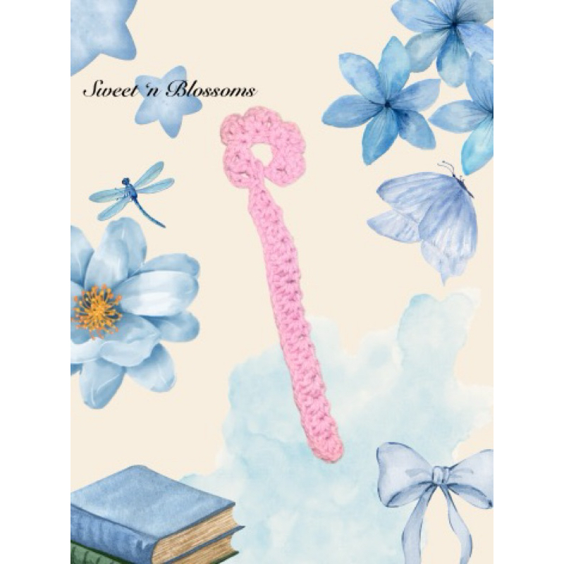 

Bookmark Flower / Bookmark Crochet cute [PINK]