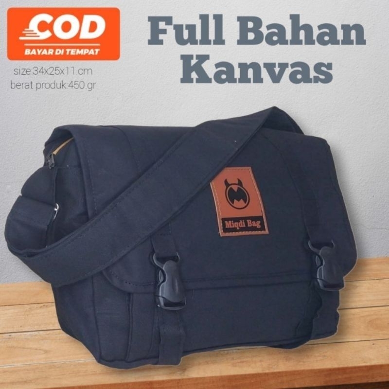 Tas selempang kanvas-tas Bahu kain kanvas-tas Sekolah selempang