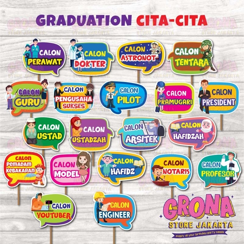ACC Photobooth Graduation Cita / Aksesoris Foto Graduation Cita / Photo Props Graduation Cita cita