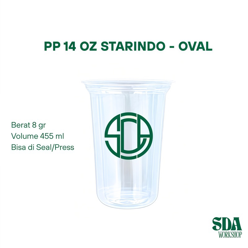 SABLON CUP 14 OZ OVAL STARINDO