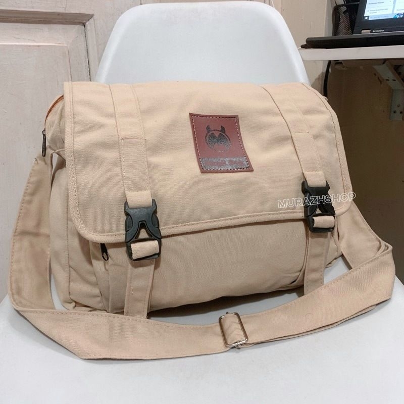 tas Bahu kain kanvas-tas Selempang kanvas-tas kanvas Selempang