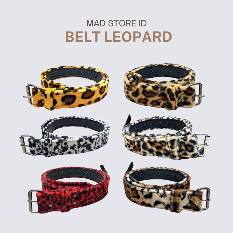 IKAT PINGGANG SABUK BELT LEOPARD GESPER BEBER SKENA KULIT LEOPARD PRIA WANITA - BELT LEOPARD punk