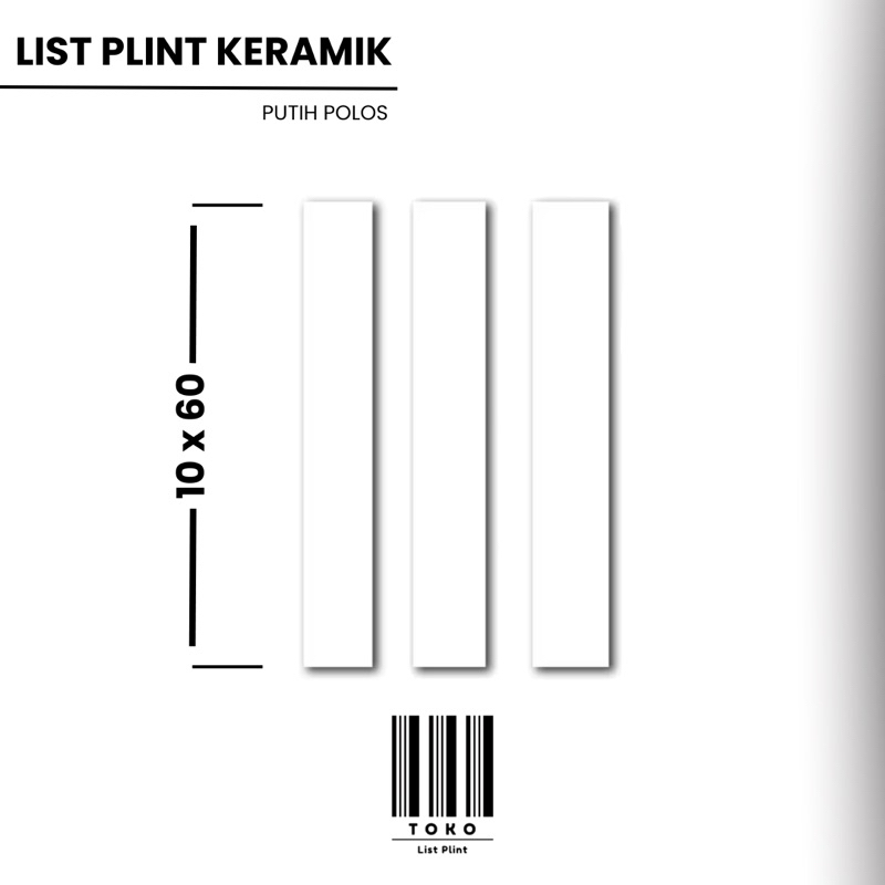 List Plint Keramik Motif Putih Polos | 10x50