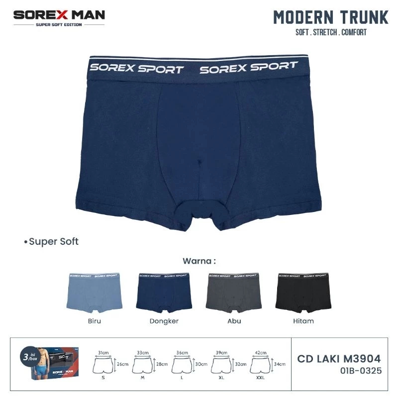 (2 & 3pcs) Cd Pria Sorex M 3904 , 3908 Boxer | Cd Cowok Dewasa |kf