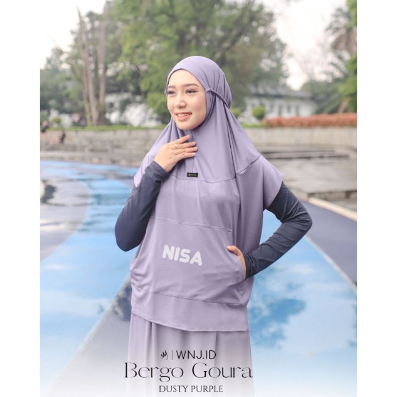 Jilbab Goura Bergo M-L Nonpad Olahraga Muslimah by WNJ