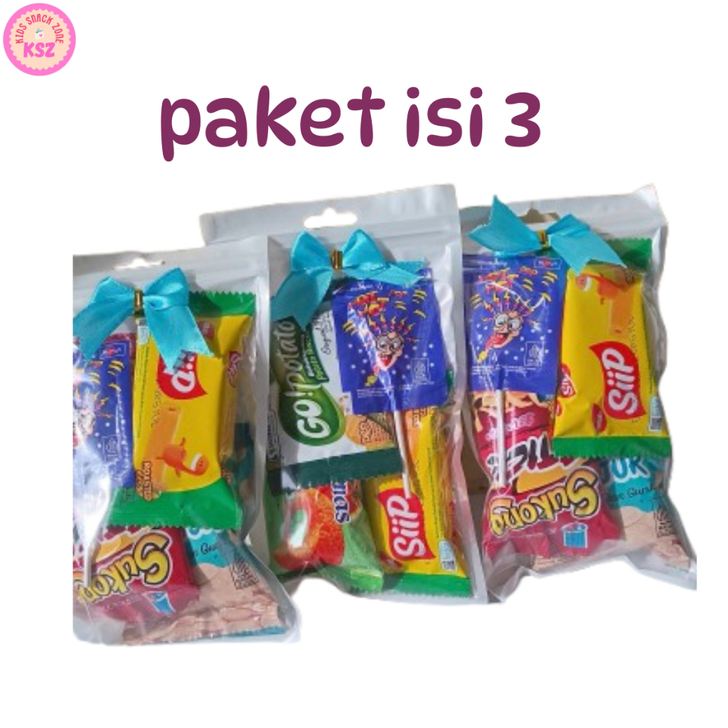 

PAKET HEMAT isi 3 bingkisan snack, camilan, jajanan TANPA tempel sticker