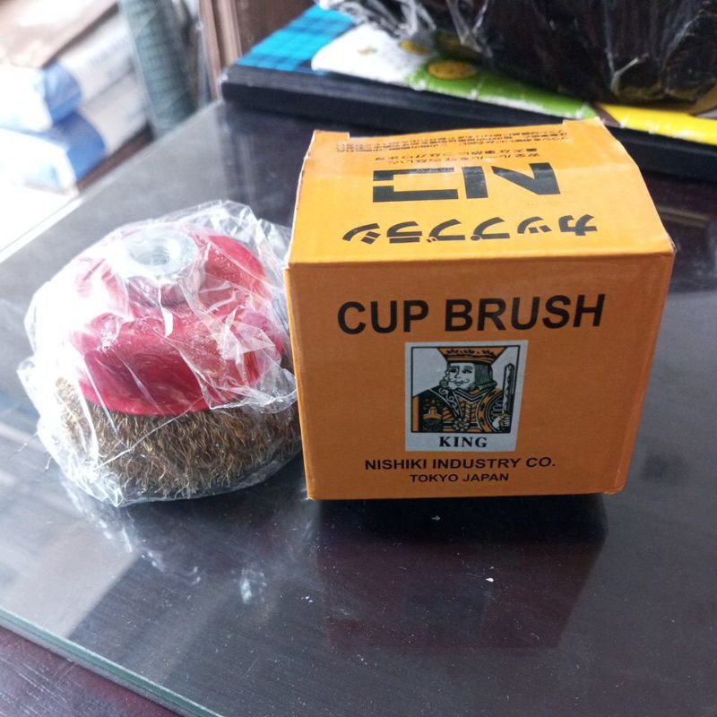 cup brush kuningan 3" king