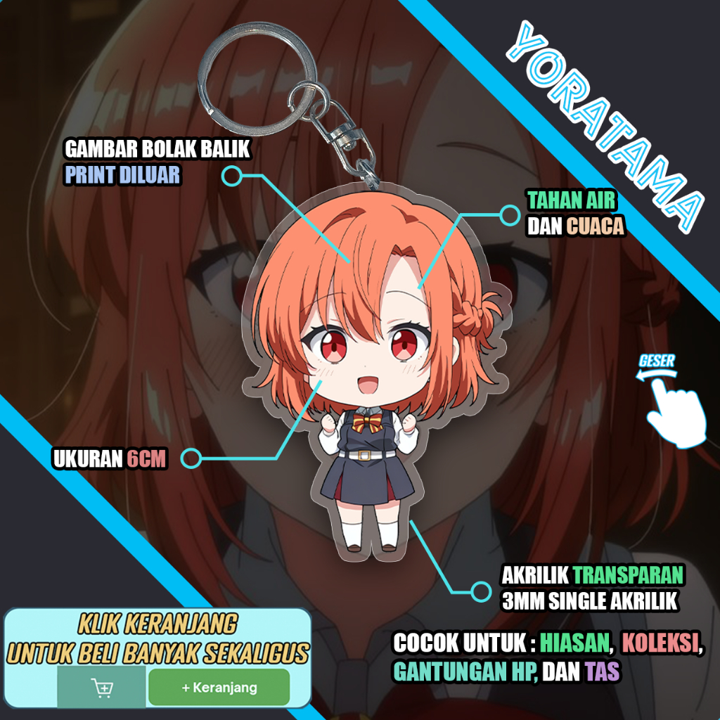 Gantungan Kunci Himari Kino Whispering You, Keychain Anime Lucu