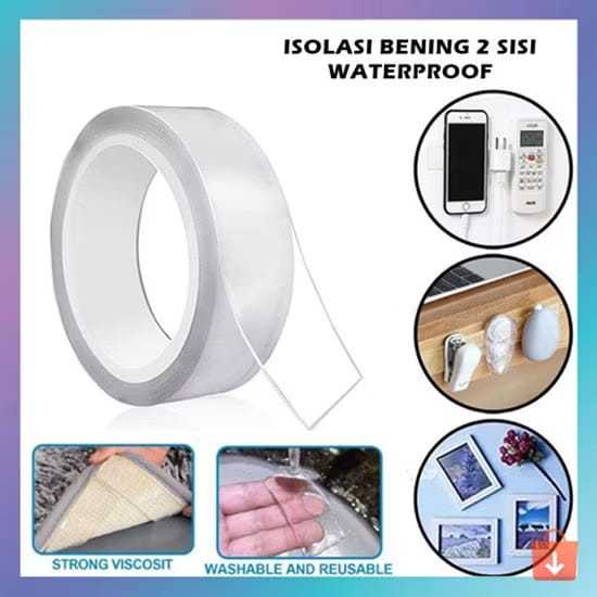 

DOUBLE TAPE NANO BENING TRANSPARAN 1M / NANO TAPE 1 METER / DOUBLE TAPE AJAIB ISOLASI BENING/TEMPELAN