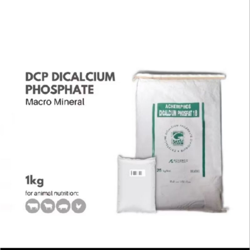 AGROFOS18 DCP Dicalcium Phospate Feed Grade Kalsium Fosfat Pakan Hewan Ternak 1kg