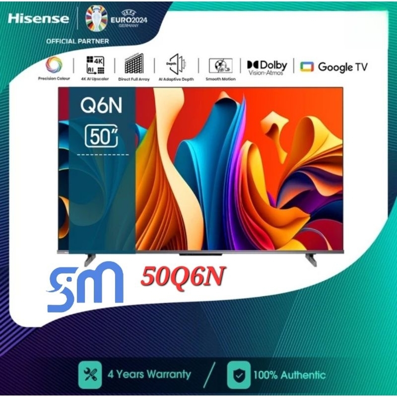 LED TV Hisense 50 inch 50Q6N QLED 4K UHD Google Smart TV