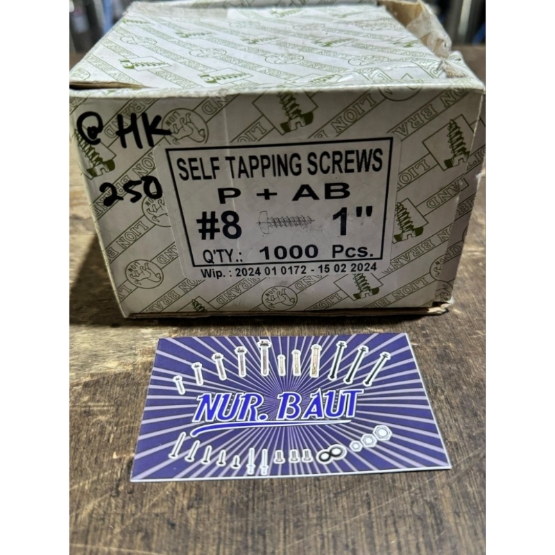 (Harga Per Pcs) #8x 1" inch MOON LION Screw Sekrup Skrup Kayu