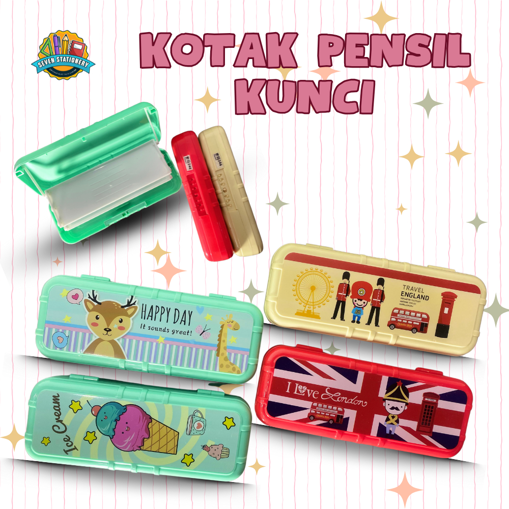 

Pensil case box kunci/sandi