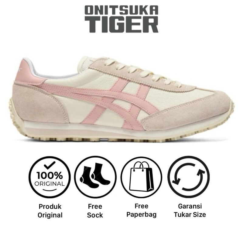Sepatu onitsuka tiger original Edr 78 Crem Ginger peach Women // free paperbag & kaoskaki