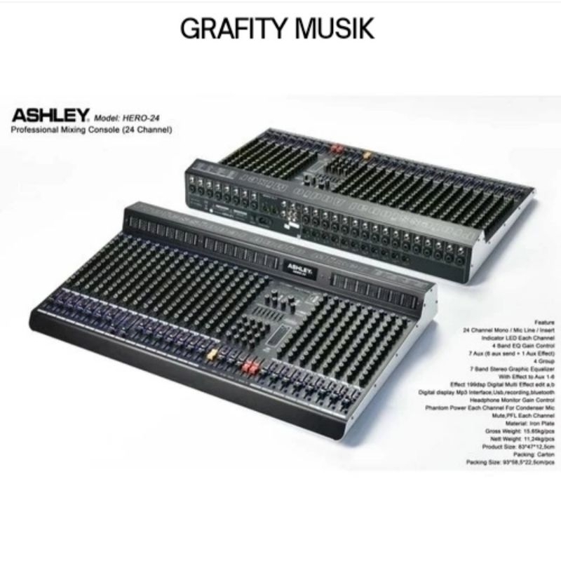 Mixer 24 Channel Ashley Hero24 Hero 24 Original Ashley