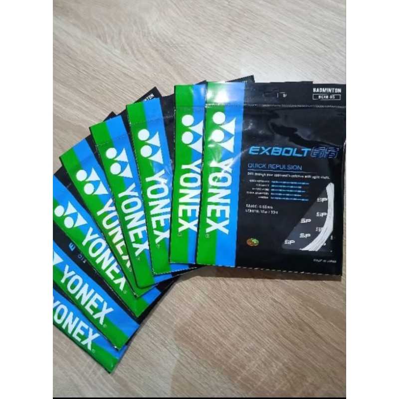 pasang senar raket badminton Yonex Exbolt 65 original Japan mesin Digital