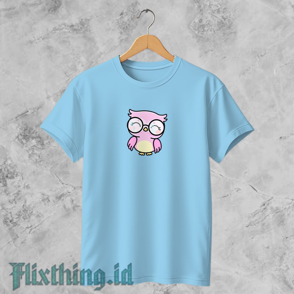 Baju Kaos Anak Unisex Gambar Sablon Digital Motif Burung Hantu