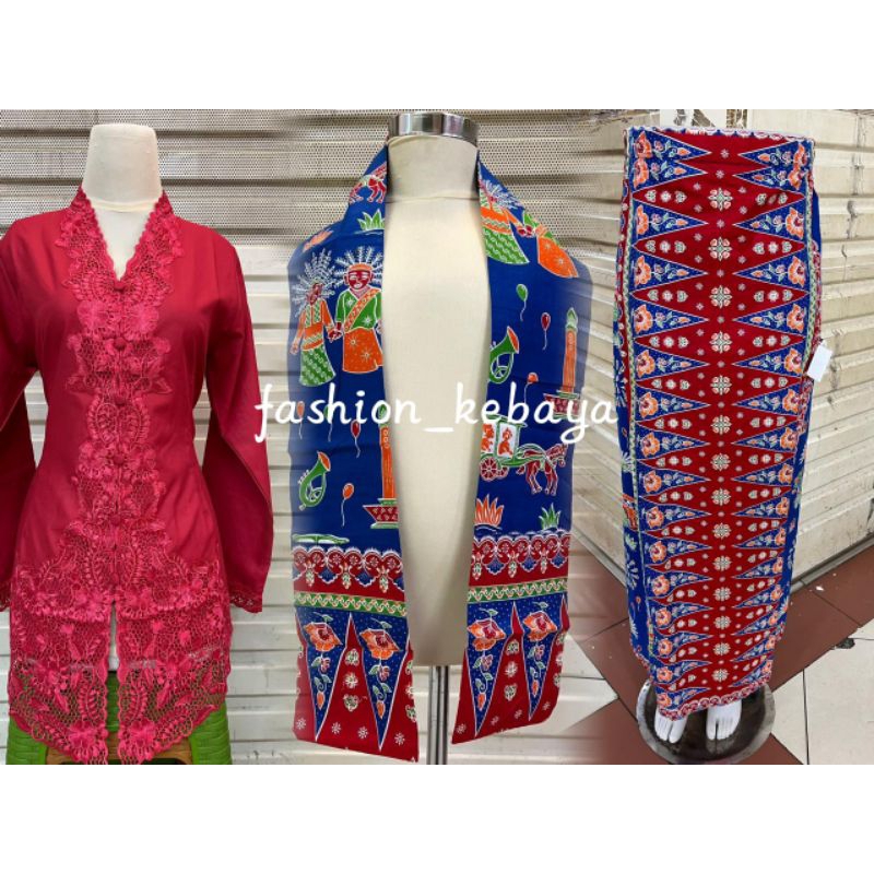 setelan kebaya encim lengan panjang free cukin kebaya wanita/kerja/dan lainnya