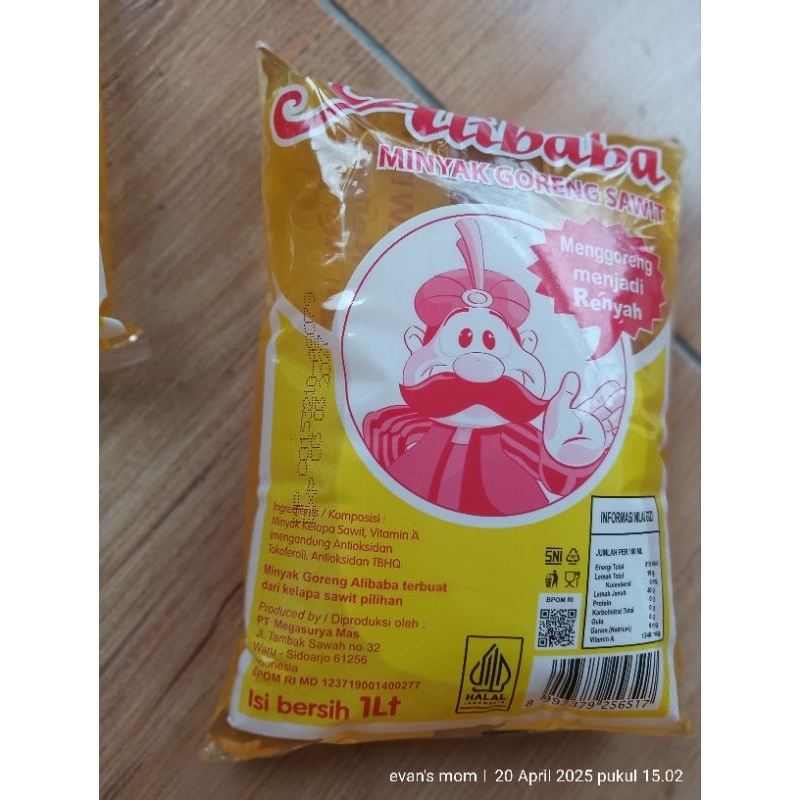 

Minyak Goreng Alibaba 1 Liter