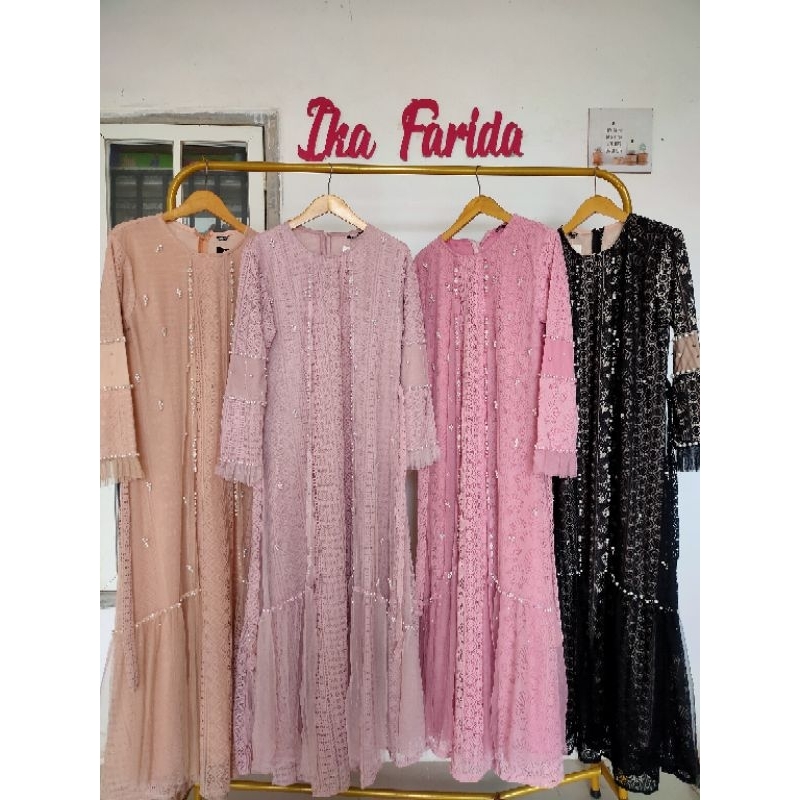 RIANI DRESS OZIAS BROKAT TULLE MUTIARA PESTA MEWAH