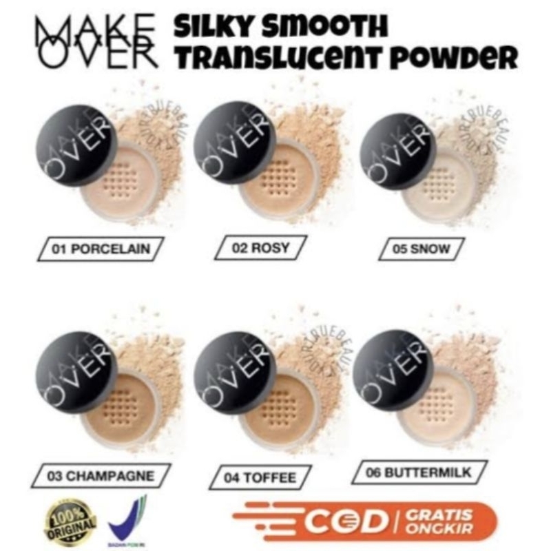 MAKE OVER BEDAK TABUR SILKY SMOOTH POWDER 35GR ORIGINAL REJECT NO BOX FULLSIZE NEW SEGEL GUARANTEED