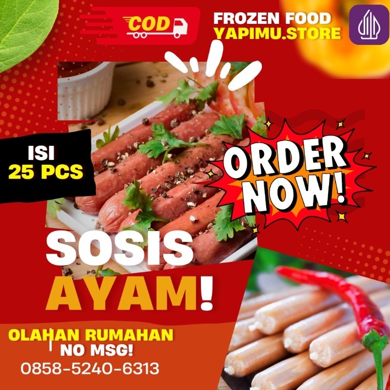 

Sosis Ayam Olahan rumahan NO MSG! isi 25pcs