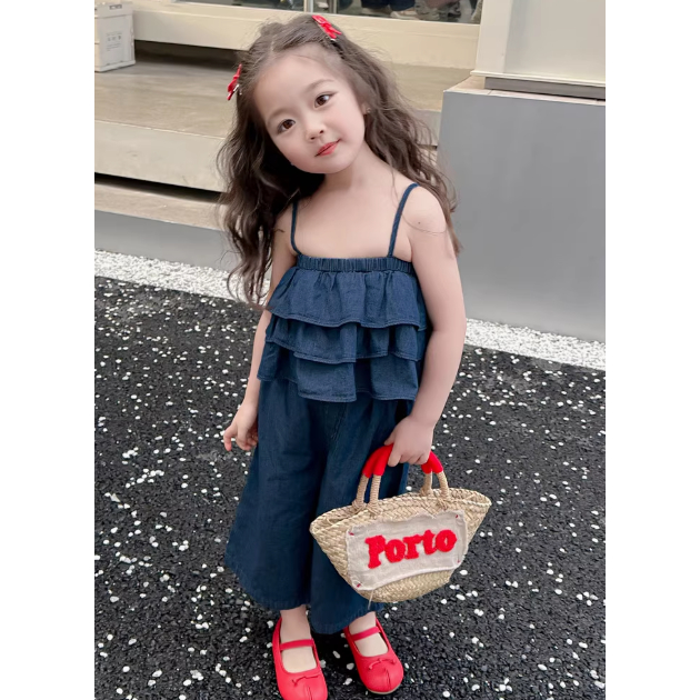 Eun Denim Summer Set Anak Perempuan Premium