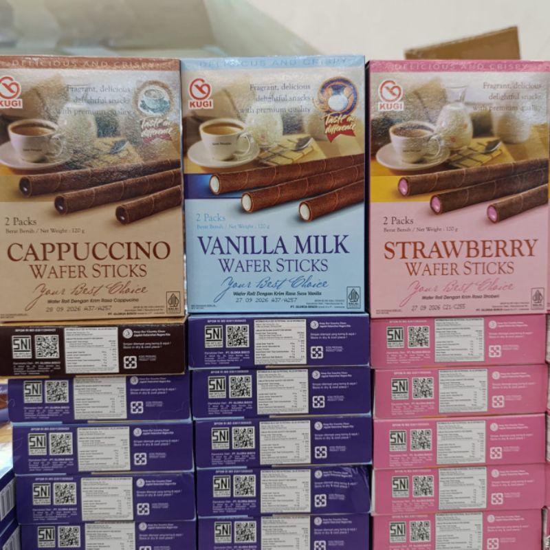 

Wafer Stik Wafer Roll box rasa Vanilla Milk, Chocolate