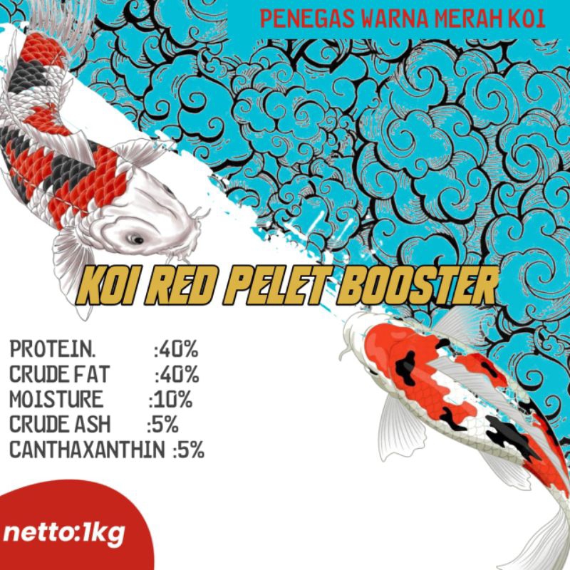 pelet apung pengunci warna koi RED PELET BOOSTER diformulasikan khusus untuk koi
