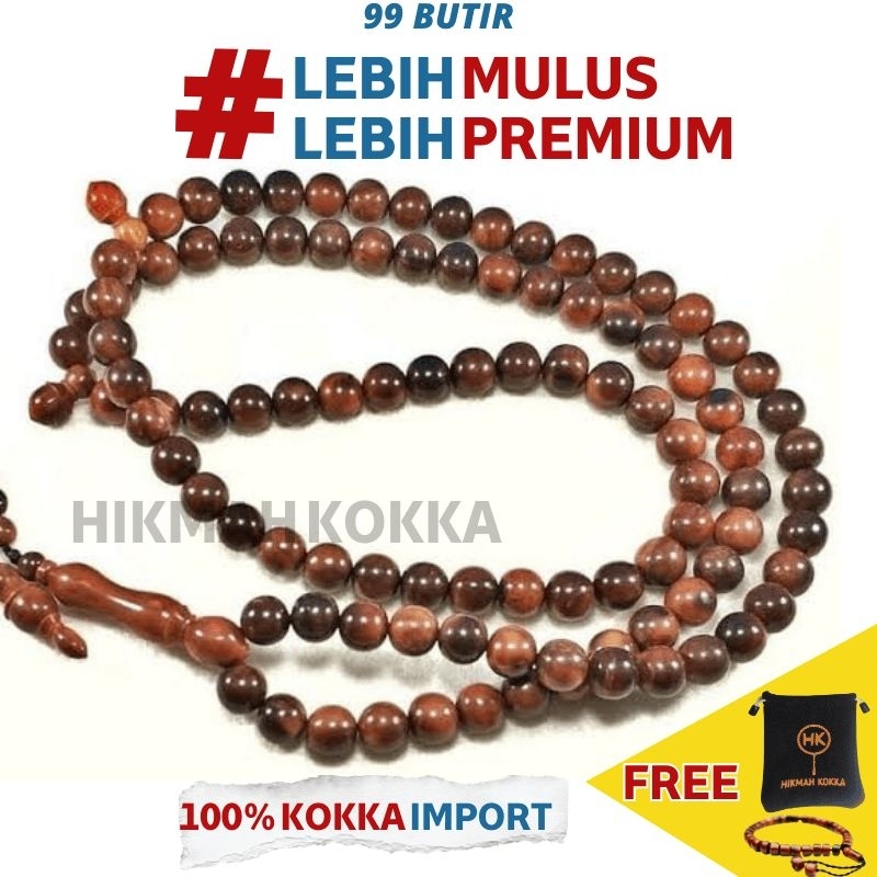 Tasbih Kaoka Kokka Asli 99 Butir Kaukah Hitam