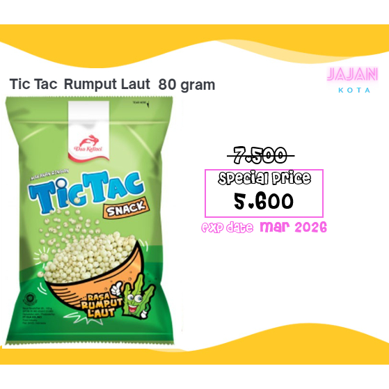 

Tictac Tic Tac Rumput Laut 80 gram