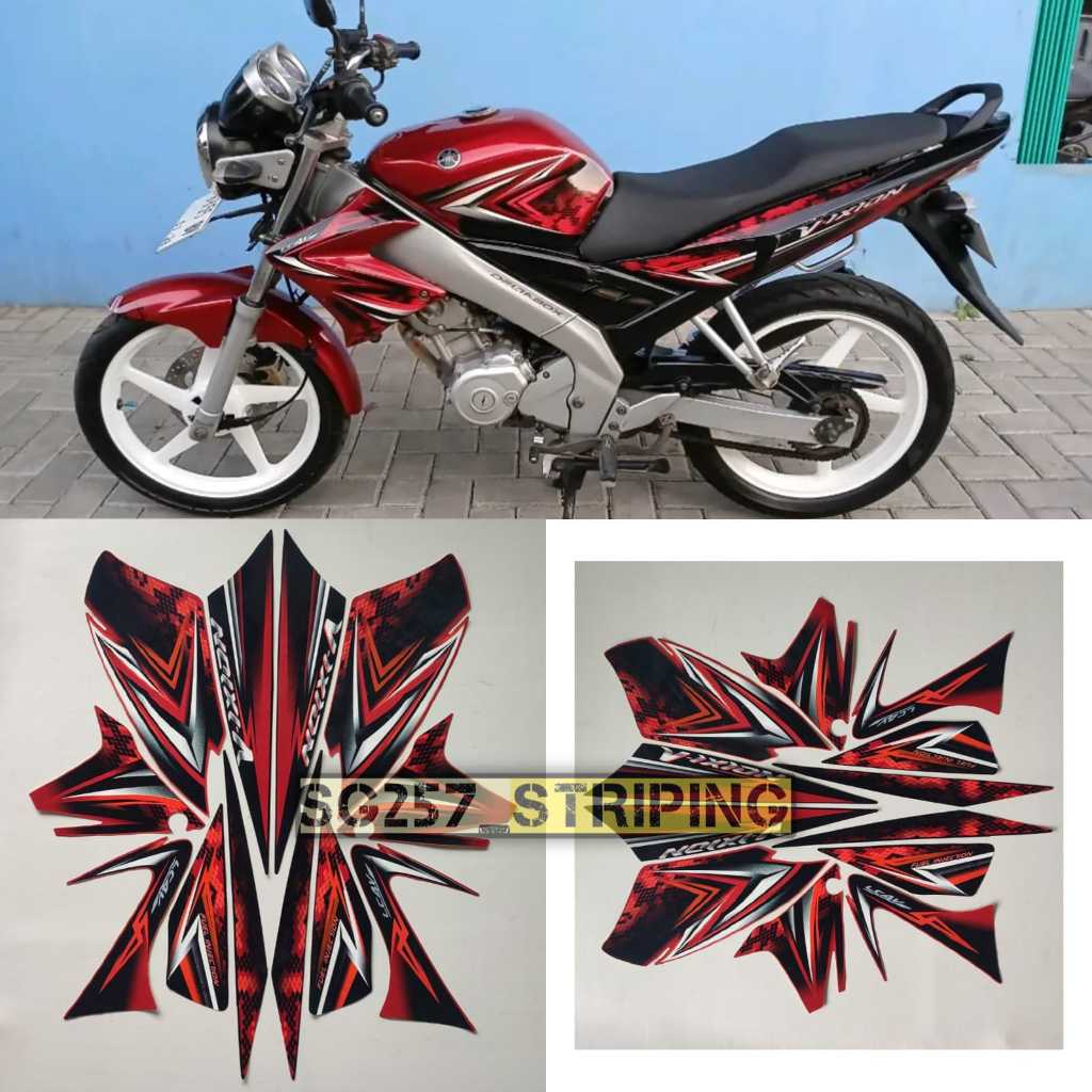 Stiker Striping List Body Motor Vixion old 2008 Merah