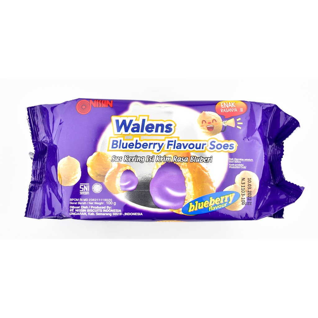 

BISKUIT KUE SUS KERING NISSIN WALENS SOES KERING 100 GR COKLAT CHOCO SOES VANILLA BLUEBERRY