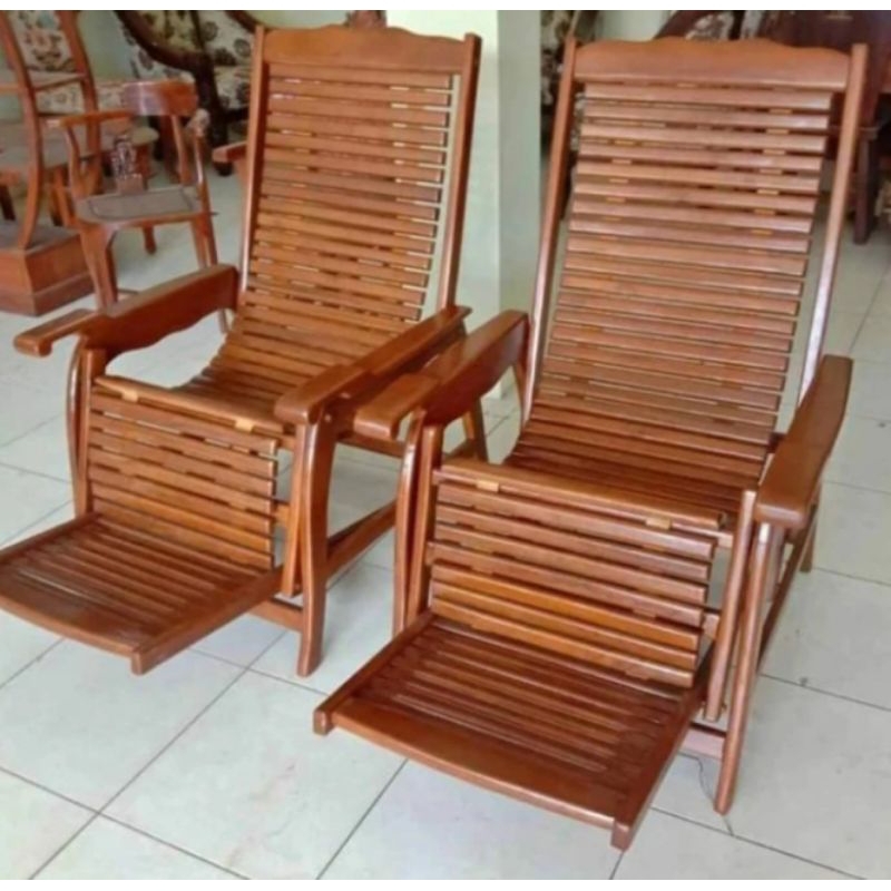 Kursi malas/Kursi goyang/Kursi santai/Kursi lipat kayu Jati Berkualitas