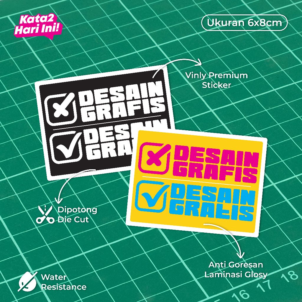 

Desain Grafis Desain Gratis | Sticker Vinyl Glosy Tahan Air - Stiker Tulisan untuk Laptop, Notebook, Koper