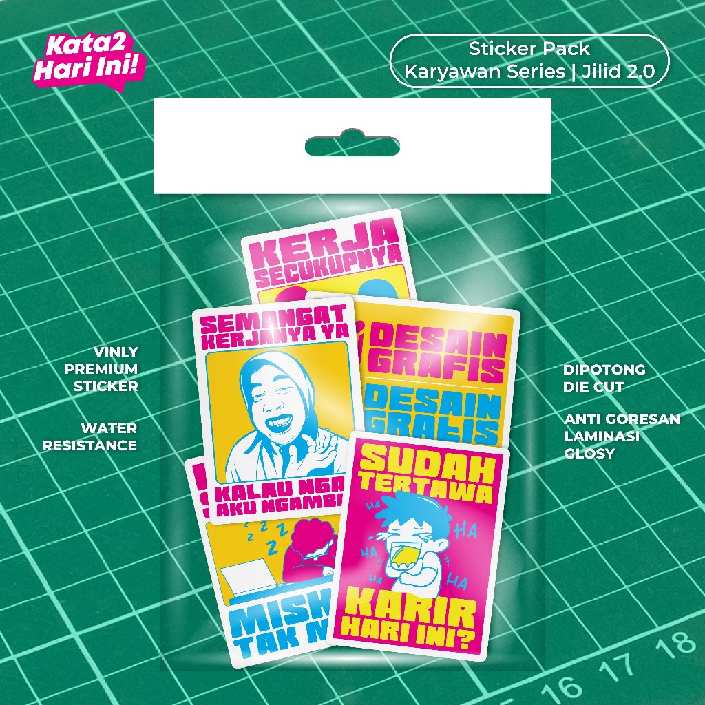 

Sticker Pack Karyawan Jilid 2.0 COLOR | Sticker Vinyl Glosy Tahan Air - Stiker Tulisan Jepang untuk Laptop, Notebook, Koper