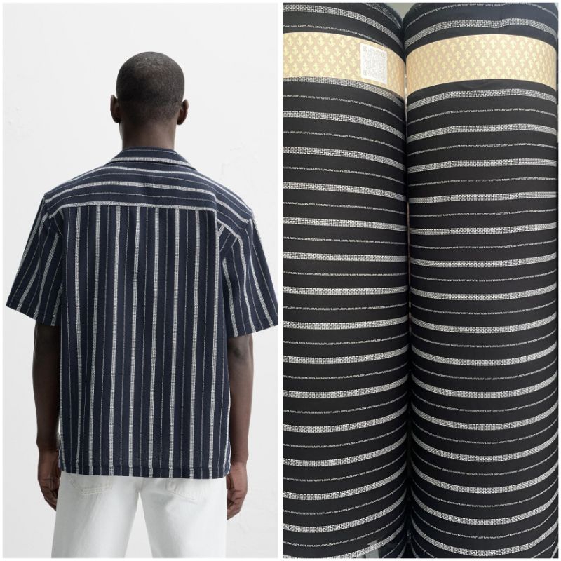 Kain katun rayon viscose premium motif salur abstrak motif salur pita terbaru best seller