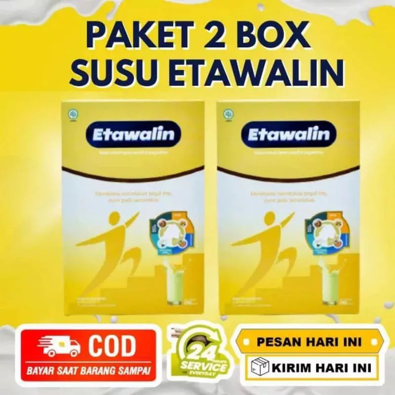 

Paket 2 Box ETAWALIN Susu Etawa Herbal Mengatasi Nyeri Sendi, Asam Urat, Serta Menguatkan Tulang & Sendi