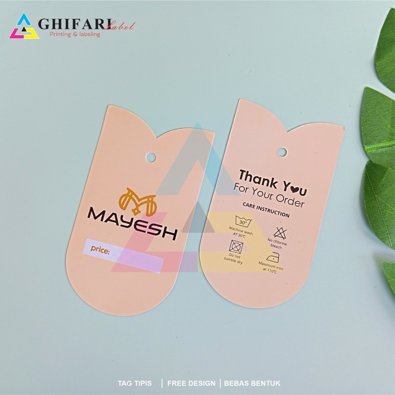 

label hangtag (100pcs) hangtag ketebalan 260gsm, thank you card, cap merek, tag pakaian