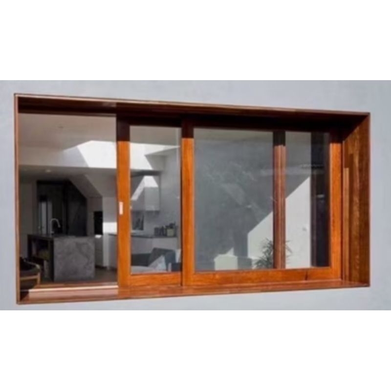 jendela kaca sleding urat kayu aluminium