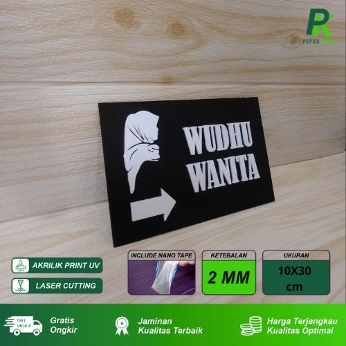 

Sign Board Papan Tempat Wudhu Wanita Akrilik Huruf Timbul