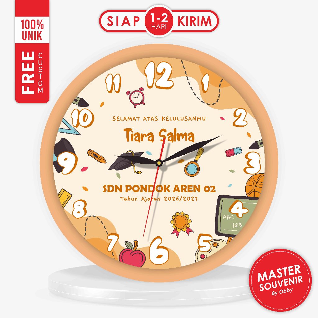 JAM MEJA CUSTOM | SOUVENIR GRADUATION ANAK